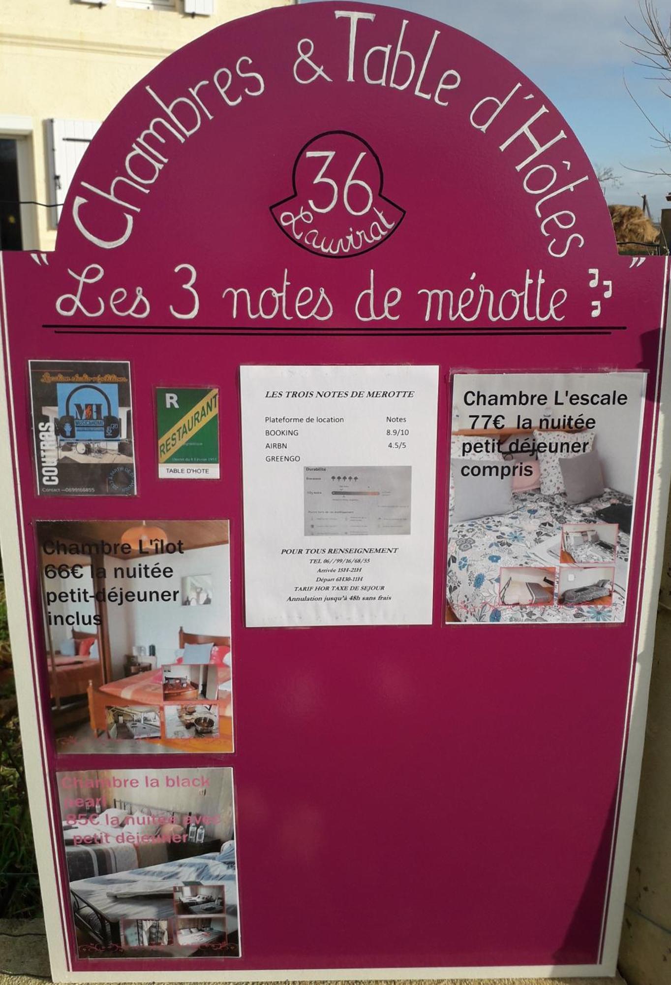 Les 3 Notes De Merotte Coutras Zewnętrze zdjęcie